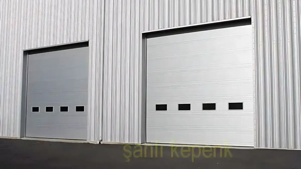 Fabrika içi sarı renkli hızlı pvc branda kapı