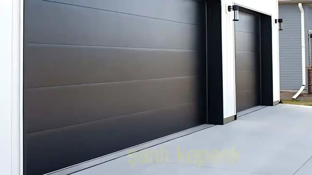 Antrasit gri seksiyonel garaj kapısı villa uygulaması