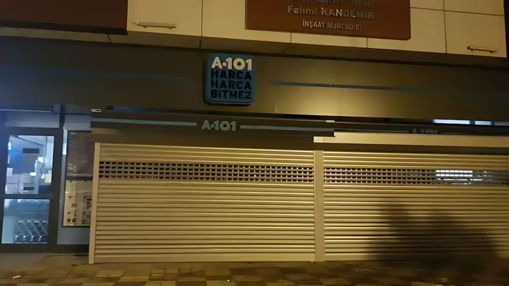 Şile A101 market alüminyum gözlü kepenk montajı. market gözlü kepenk sistemi